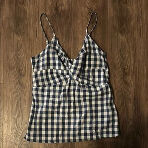 Old Navy blue/white gingham tank S